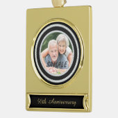 Faux Diamond Lijst Golden Wedding Jubileum Verguld Banner Ornament (Links)