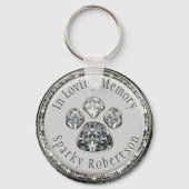 Faux Diamond Paw Print Sleutelhanger (Voorkant)