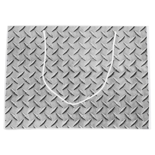 Faux Diamond Plating Background Groot Cadeauzakje (Voorkant)