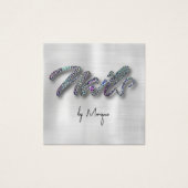 Faux Diamonds Holographic Nails Visitekaartje (Voorkant)