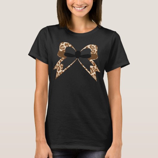 Faux dierenprint strik t-shirt (Voorkant)