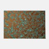 Faux Digital Copper Patina Mottled Blauwgroen Rust Deurmat (Voorkant)