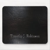 Faux Distressed zwart leer in reliëf Muismat (Voorkant)