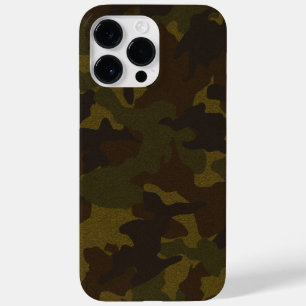Faux doek bruin & groen camo achtergrond militair Case-Mate iPhone 14 pro max hoesje
