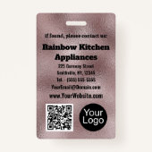 Faux Donker Roze Metallic ID Badge (Achterkant)