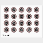 Faux donkerroze metallic ronde sticker (Vel)
