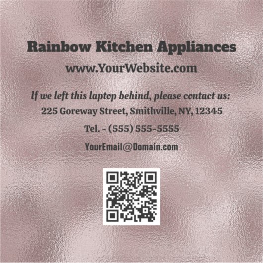 Faux donkerroze metallic sticker (Voorkant)