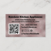 Faux donkerroze metallic visitekaartje (Achterkant)