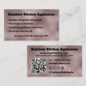 Faux donkerroze metallic visitekaartje (Voorkant / Achterkant)