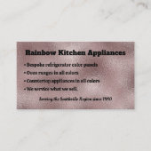 Faux donkerroze metallic visitekaartje (Voorkant)