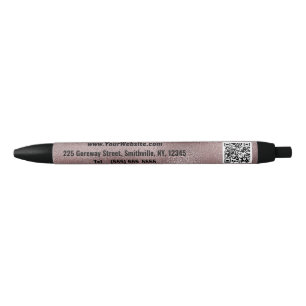 Faux donkerroze metallic zwarte inkt pen