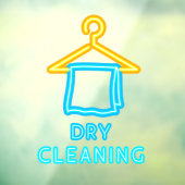Faux droog reinigen Neon Sign Dry Cleaners Front Raamsticker (Vel 3)
