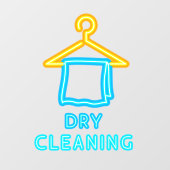 Faux droog reinigen Neon Sign Dry Cleaners Front Raamsticker (Vel)