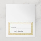 Faux Dubbele Gouden Glitter Trim - Escort Kaart Plaatskaartje (Buitenkant ongevouwen)