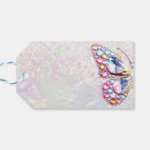 Faux edelstenen vlinder cadeau labels cadeaulabel (Achterkant Horizontaal)