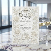 Faux Embossed 3D Floral Bas-Relief Effect Kaart