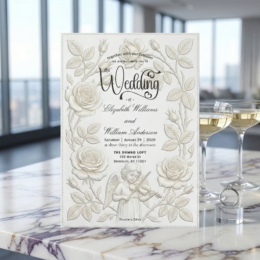 Faux Embossed 3D Floral Bas-Relief Effect Kaart