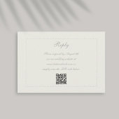 Faux Embossed Beaded Lijst Ecru Reageer Trouwen QR RSVP Kaartje