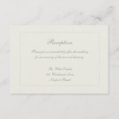 Faux Embossed Beaded Lijst Ecru Receptie Huwelijk Informatiekaartje (Voorkant)