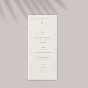 Faux Embossed Beaded Lijst Formele bruiloft Menu