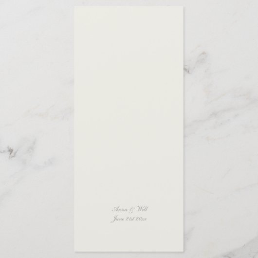 Faux Embossed Beaded Lijst Wedding Bar Menu (Achterkant)