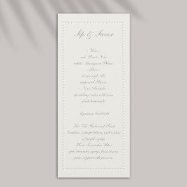 Faux Embossed Beaded Lijst Wedding Bar Menu