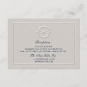 Faux Embossed Boat Helm Coastal bruiloft receptie Informatiekaartje (Voorkant)