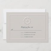 Faux Embossed Boat Helm Coastal Wedding Response (Voorkant)