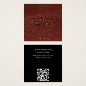 Faux Embossed bruin lederen Visitekaartje (Voorkant /achterkant)