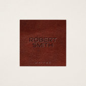 Faux Embossed bruin lederen Visitekaartje (Voorkant)