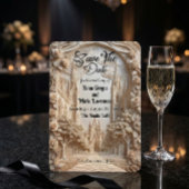 Faux Embossed Cathedral Arch Floral Relief Save The Date