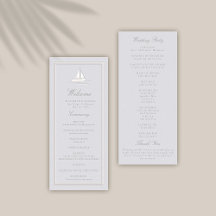 Faux Embossed Coastal Boat Formal Wedding Program
