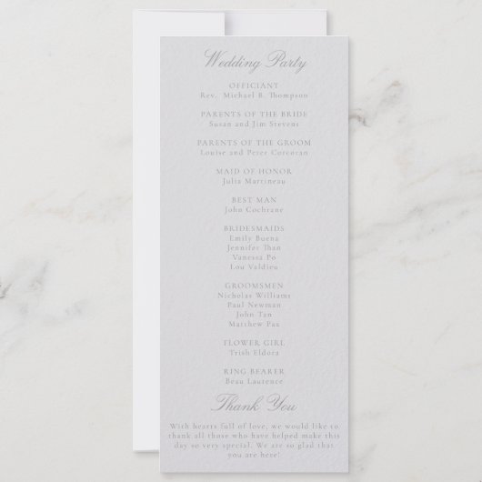 Faux Embossed Coastal Boat Formal Wedding Program (Achterkant)
