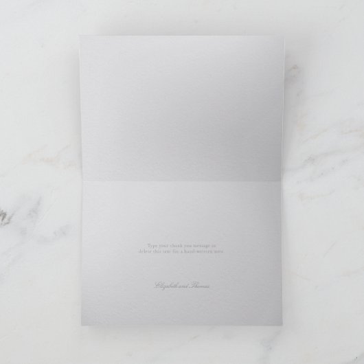 Faux Embossed Coastal Formal Wedding Bedankt (Binnen)