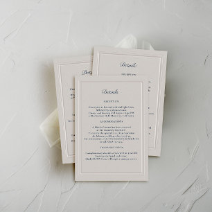 Faux Embossed Dubbele Lijst Formele bruiloft Detai Informatiekaartje
