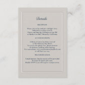 Faux Embossed Dubbele Lijst Formele bruiloft Detai Informatiekaartje (Voorkant)