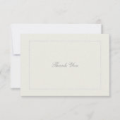 Faux Embossed Ecru kralen formele bruiloft Dank u Bedankkaart (Voorkant)
