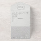 Faux Embossed Floral Wedding  All In One Invi Uitnodiging (Buitenkant)