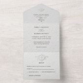 Faux Embossed Floral Wedding  All In One Invi Uitnodiging (Binnen)