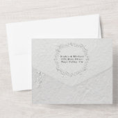 Faux Embossed Floral Wedding  All In One Invi Uitnodiging (Achterkant)