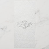 Faux Embossed Floral Wedding Flat Menu (Achterkant)