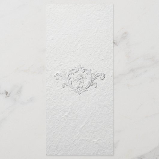 Faux Embossed Floral Wedding Flat Menu (Achterkant)
