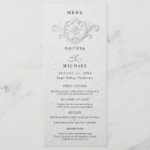 Faux Embossed Floral Wedding Flat Menu (Voorkant)