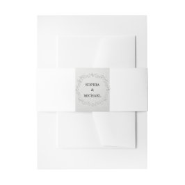 Faux Embossed Floral Wedding  Invitation Bell Uitnodigingen Wikkel