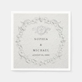 Faux Embossed Floral Wedding Napkins Servet