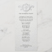 Faux Embossed Floral Wedding Program Programmakaart (Achterkant)