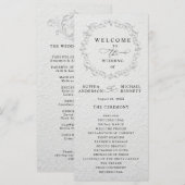 Faux Embossed Floral Wedding Program Programmakaart (Voorkant / Achterkant)