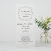 Faux Embossed Floral Wedding Program Programmakaart (Staand voorkant)