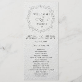 Faux Embossed Floral Wedding Program Programmakaart