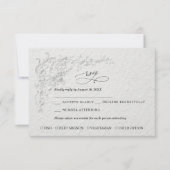 Faux Embossed Floral Wedding RSVP Card Kaartje (Voorkant)